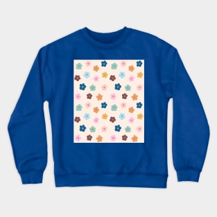 Groovy Flowers Pattern Crewneck Sweatshirt